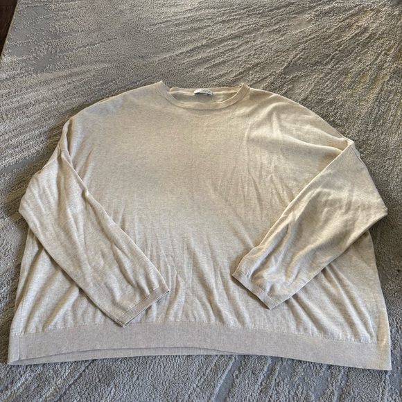Brunello Cucinelli Cotton sweater oversized boxy fit cream beige medium - Picture 1 of 9